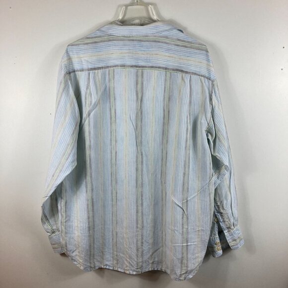 Mens‎ Tommy Bahama Linen Relaxed LS BD Muted Striped Shirt  XL - Picture 2 of 10